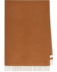 Max Mara - Écharpe Frangée À Logo Brodé - Lyst