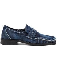 DIESEL - D-Amber Distressed Denim Loafers - Lyst