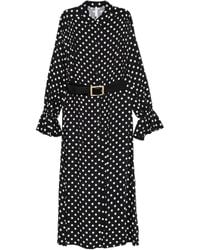 Imperial - Polka-Dot Belted Midi Dress - Lyst