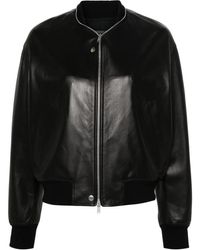 Jil Sander - レザー ボンバージャケット - Lyst