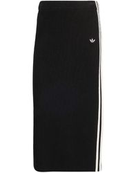 adidas - Ribbed Striped Midi Straight Skirt - Lyst