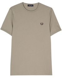 Fred Perry - Katoenen T-shirt Met Geborduurd Logo - Lyst