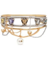 Bimba Y Lola - Crystal-Heart Bracelet With Two-Tone Chains - Lyst