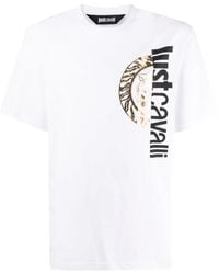 Just Cavalli - T-Shirt En Coton À Logo Imprimé - Lyst