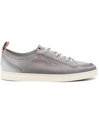 Santoni - Logo-Debossed Leather Sneakers - Lyst