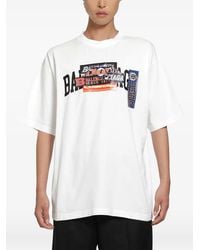 Balenciaga - Bumper Stickers Graphic-Print T-Shirt - Lyst