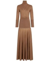Rabanne - Maxi Button-Cuff Knitted Maxi Dress - Lyst