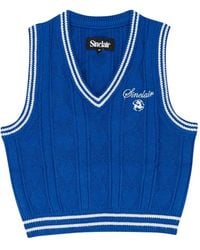 Sinclair - Daisy Cable-Knit V-Neck Vest - Lyst