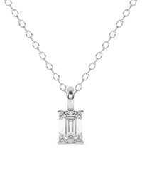 Diamond Essentials - Halskette Mit Synthetischen Diamanten Im Smaragdschliff - Lyst