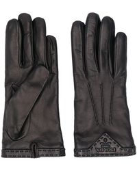 Prada Handschuhe mit Logo-Schild - Schwarz