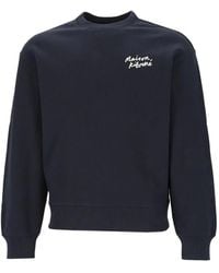 Maison Kitsuné - Handwriting Logo-Embroidered Hoodie - Lyst