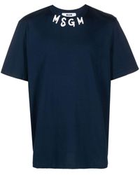 MSGM - Logo-print Cotton T-shirt - Lyst
