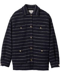 Miu Miu - Striped Drop Shoulder Bouclé Jacket - Lyst