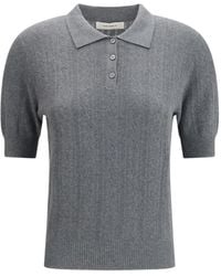 Lisa Yang - Puff-Sleeve Buttoned Polo Top - Lyst