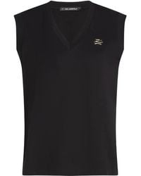 KARL LAGERFELD - V-Neck Logo Tank Top - Lyst
