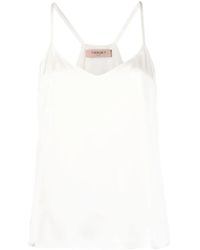 Twinset - Rear Logo-Plaque Satin Top - Lyst