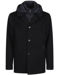 Moorer - Hooded Wool Single-Breasted Coat - Lyst