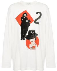 Yohji Yamamoto - T-Shirt Met Grafische Print - Lyst