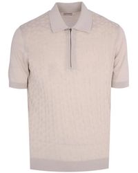 Pal Zileri - Geometric-Jacquard Zip-Up Polo Shirt - Lyst