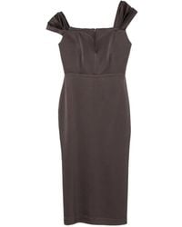 Alex Perry - V-Neck Midi Dress - Lyst