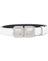 Balenciaga - Bb Hourglass Embossed Leather Belt - Lyst