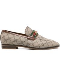 Gucci - Lederen Monogram Loafers - Lyst