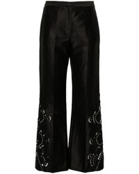 Maje - Openwork Flared Trousers - Lyst