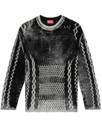 DIESEL - Oval D Cable-Knit Sweater - Lyst