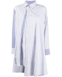 Yohji Yamamoto - Asymmetric Striped Cotton Shirt - Lyst