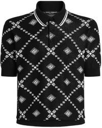 Dolce & Gabbana - Dolce & Gabbana Polo Shirt With Logo Pattern - Lyst