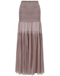 Oude Waag - Shirred Tiered Maxi Skirt - Lyst