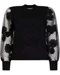 Rene' Derhy - Pull Nathea À Fleurs Appliquées Et Manches En Résille - Lyst