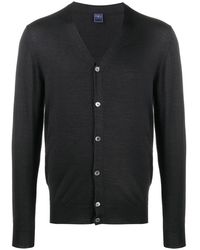 Fedeli - V-Neck Ribbed Knit Cardigan - Lyst