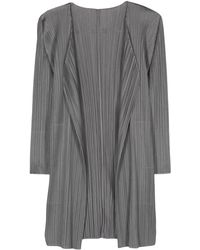 Pleats Please Issey Miyake - Plissé-effect Fitted Coat - Lyst