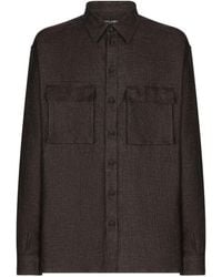 Dolce & Gabbana - Flap-Pocket Linen Shirt - Lyst