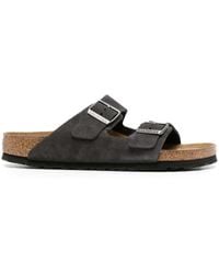 Birkenstock - Claquettes En Daim À Boucles - Lyst