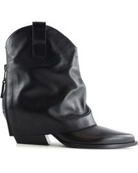 Notabene - Calf Leather Pointed Heel Boots - Lyst