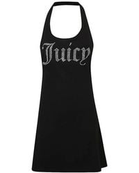 Juicy Couture - Mini Halter Logo Detail Dress - Lyst