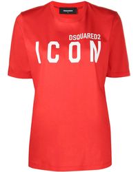 DSquared² - Icon-Print Crew-Neck T-Shirt - Lyst