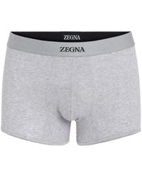 ZEGNA - Logo-Waistband Cotton Boxers - Lyst