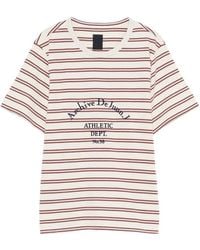 Juun.J - Striped Logo-Print T-Shirt - Lyst