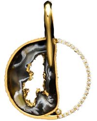 DENISE CASSOU - 18K Diamond And Agate Pendant - Lyst