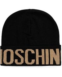 Moschino - Logo-Intarsia Knitted Beanie Hat - Lyst