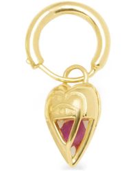 CAPSULE ELEVEN - Heart-Pendant Ruby Hoop Earrings - Lyst