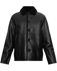 Jil Sander - Veste En Cuir À Col Lainé - Lyst