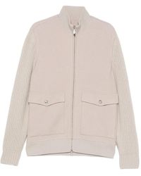 Eleventy - Ribbed-Knit Panelled Bomber Jacket - Lyst