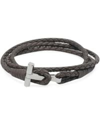 Tom Ford - Braided Leather Bracelet - Lyst