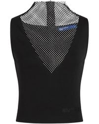KARL LAGERFELD - Chainmail-Detail High-Neck Top - Lyst