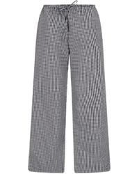 DUNST - Check-Pattern Drawstring Trousers - Lyst