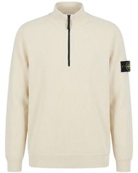 Stone Island - Compass-Patch Half-Zip Sweater - Lyst